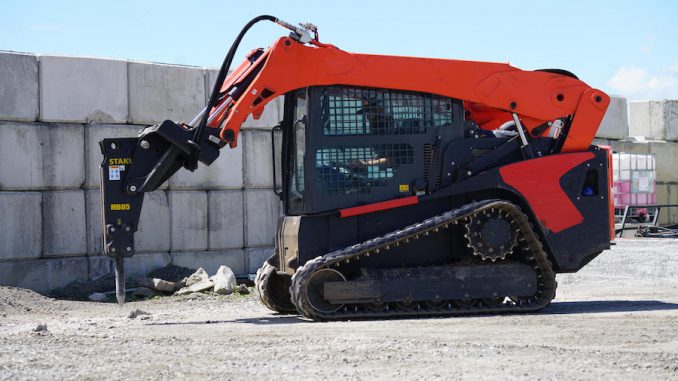 demolish-skid-steer storing hammers