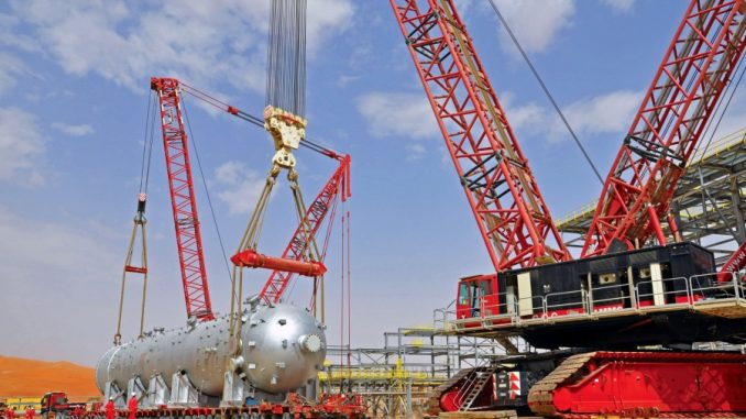 Saudi-Aramco-gas-storage-project Shaybah petrochemical plant construction project – Installation of 1,048t reactor