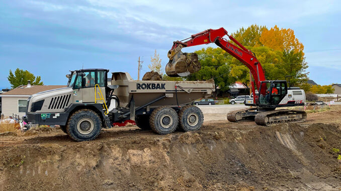 Two Rokbak RA30s are busy transporting rock and rubble in Utah, US